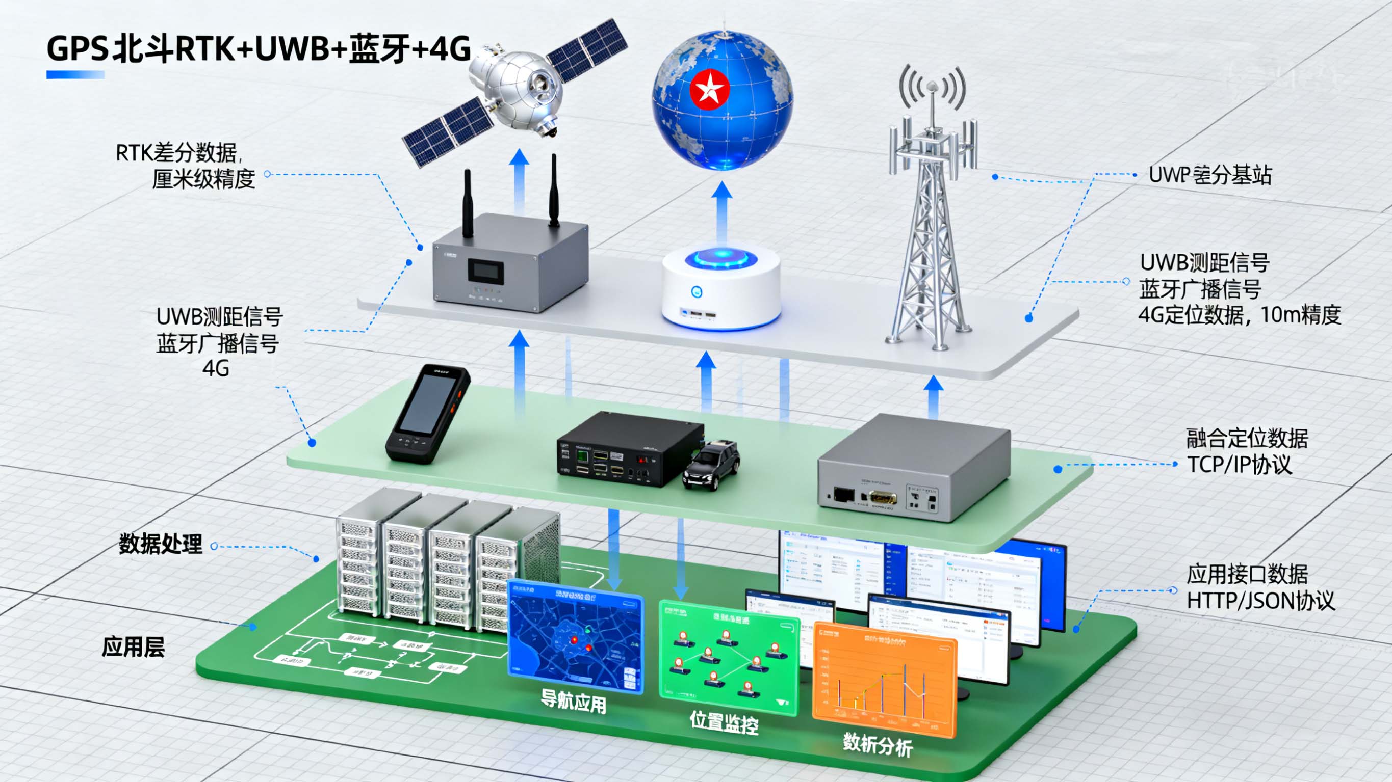 gps北斗rtk uwb蓝牙4g室内外定位技术应用